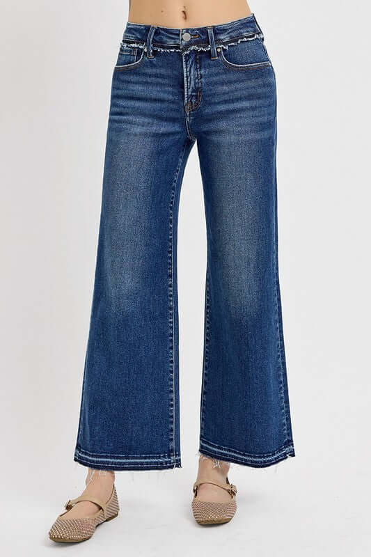 RISEN full size bootcut jeans with tummy control for a flattering fit, designed for a stylish plus size look.