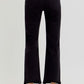 Back view of RISEN Full Size Tummy Control High Rise Crop Straight Jeans in black, showcasing a stylish and flattering cut.