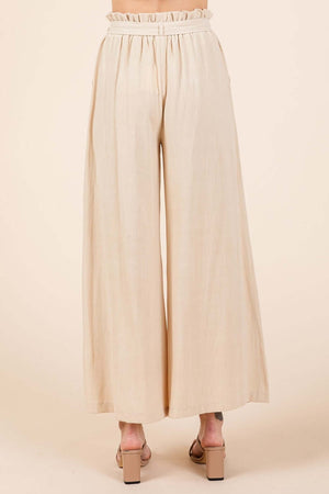 MITTOSHOP High Waist Tie Front Wide Leg Pants at Bella Road