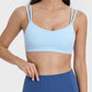 Light blue Millennia Scoop Neck Double Strap Active Cami, perfect for workouts with a playful, comfy style.