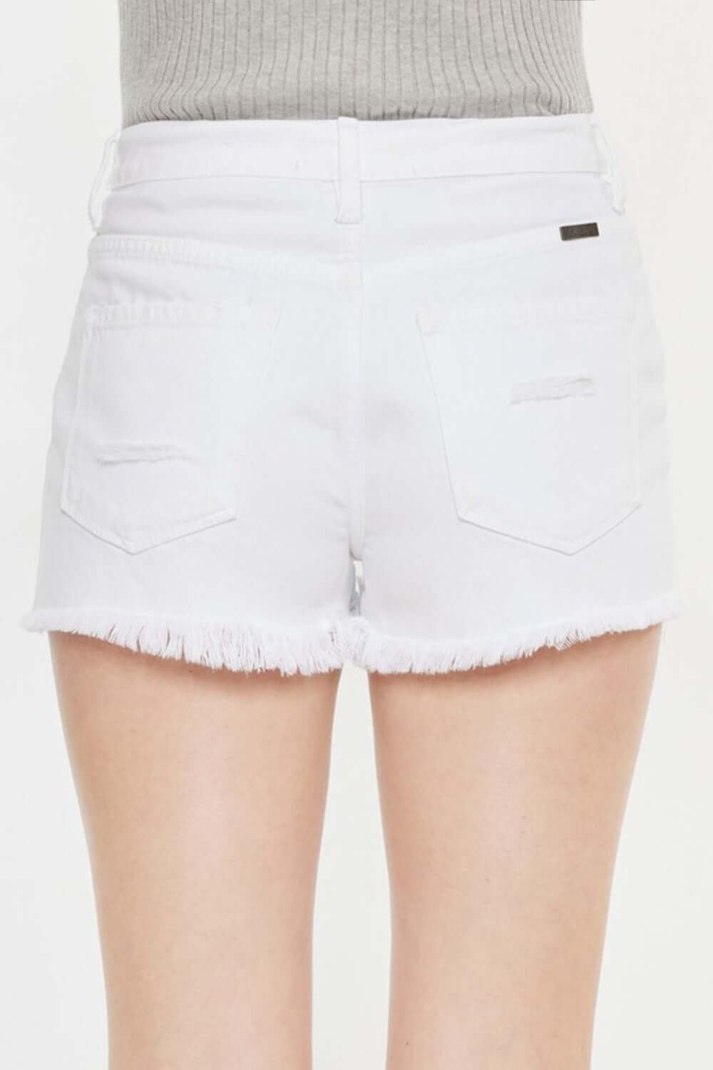 KANCAN Raw Hem Distressed Denim Shorts at Bella Road