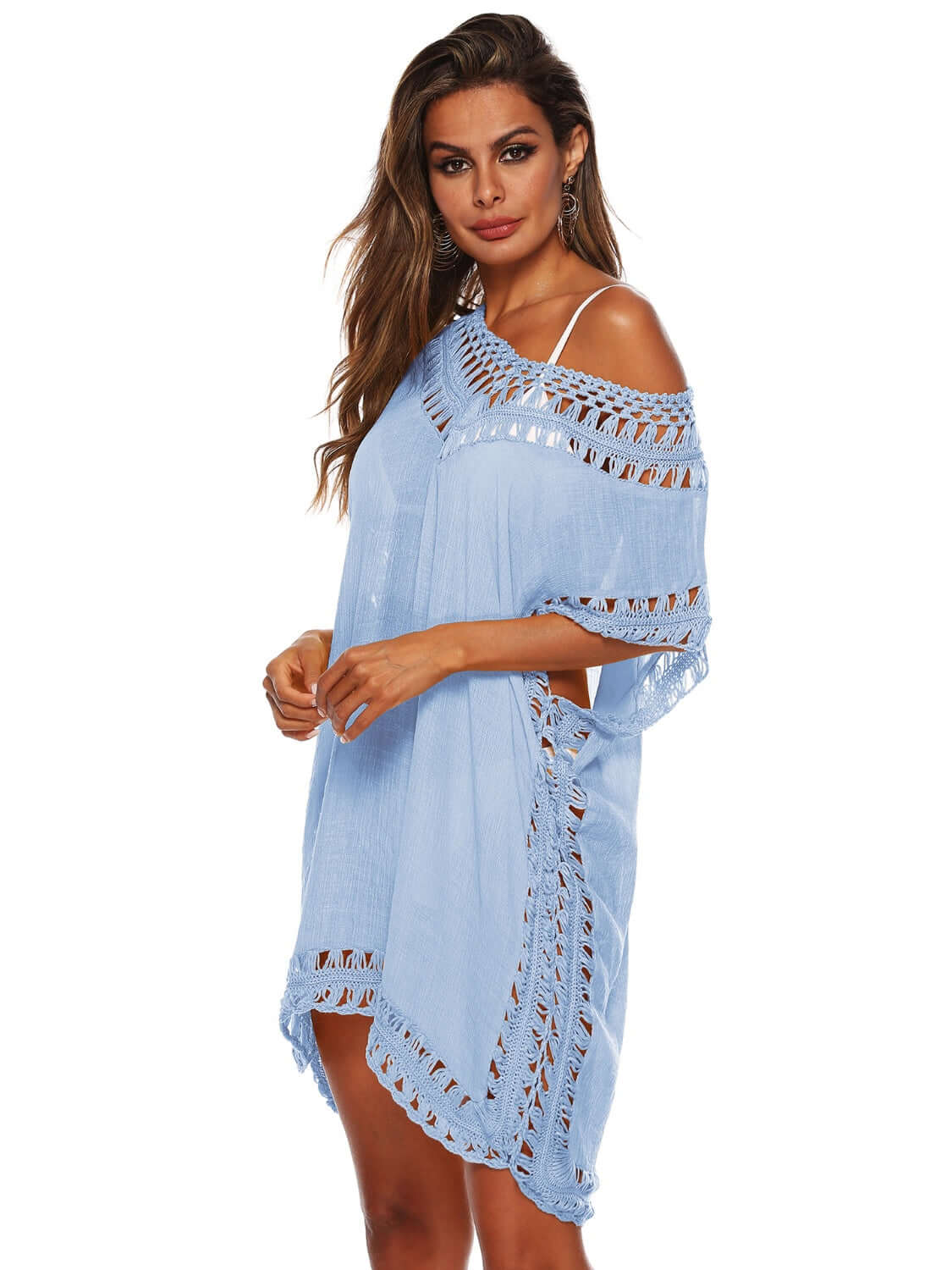 BELLA ROAD Cutout V-Neck Short Sleeve Cover-Up at Bella Road