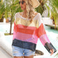 BELLA ROAD Color Block Openwork Boat Neck Cover Up at Bella Road