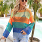 BELLA ROAD Color Block Openwork Boat Neck Cover Up at Bella Road