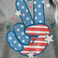 US Flag Peace Sign Hand Graphic Tee