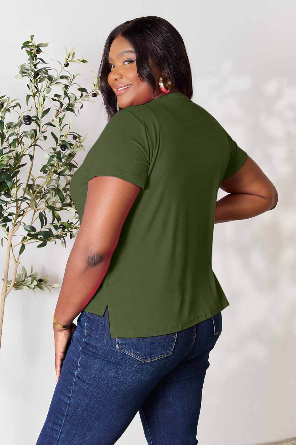 BASIC BAE Full Size Round Neck Short Sleeve T-Shirt at Bella Road