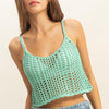 HYFVE Scoop Neck Cropped Crochet Cover Up Cami - Lucite Green