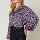 DOUBLE TAKE Full Size Printed Long Sleeve Blouse at Bella Road