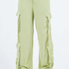 Linen Wide Leg Cargo Pants - Sage