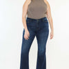 Kancan Mid Rise Flare Jeans | Petite - Dark