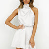 Turtleneck Sleeveless Romper - White