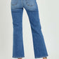 High-rise straight jeans with back pockets, flattering fit, and classic blue denim, female model wearing heels