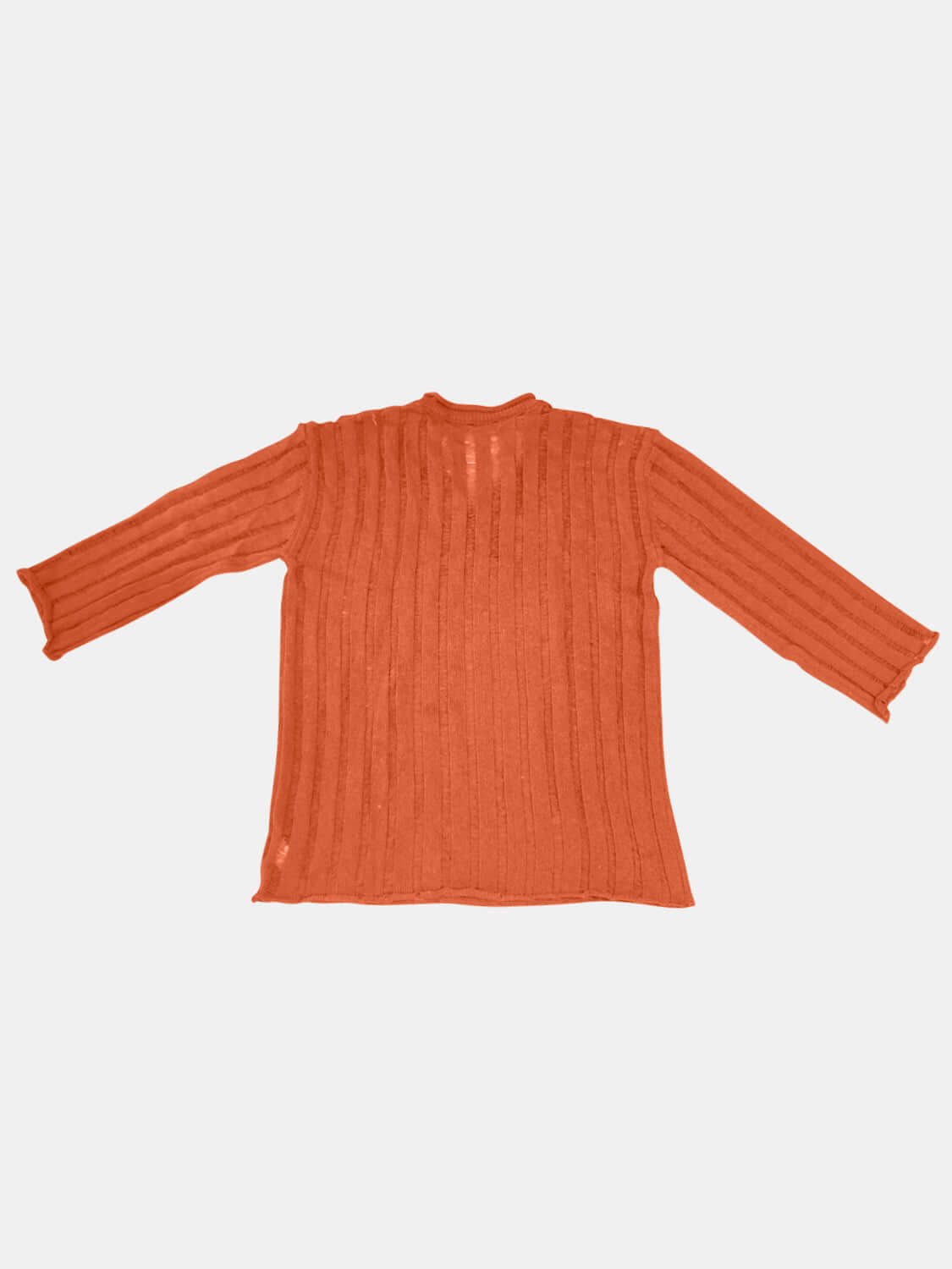 Bella Road V-Neck Long Sleeve Sweater in orange, trendy fall fashion, cozy acrylic knit, versatile stylish wardrobe essential.