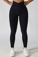 BASIC BAE Crossover Waist Active Leggings at Bella Road