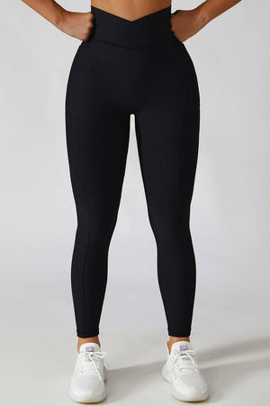 BASIC BAE Crossover Waist Active Leggings at Bella Road