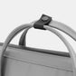 Close-up of Himawari waterproof backpack handle detail in gray PVC-coated nylon.