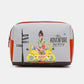 Nicole Lee USA extra large cosmetic pouch with adventure print and vibrant design.