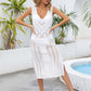 BELLA ROAD Openwork Slit V-Neck Sleeveless Cover Up at Bella Road