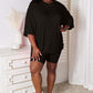 BASIC BAE Full Size Soft Rayon Three-Quarter Sleeve Top and Shorts Set at Bella Road