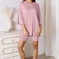 BASIC BAE Full Size Soft Rayon Three-Quarter Sleeve Top and Shorts Set at Bella Road