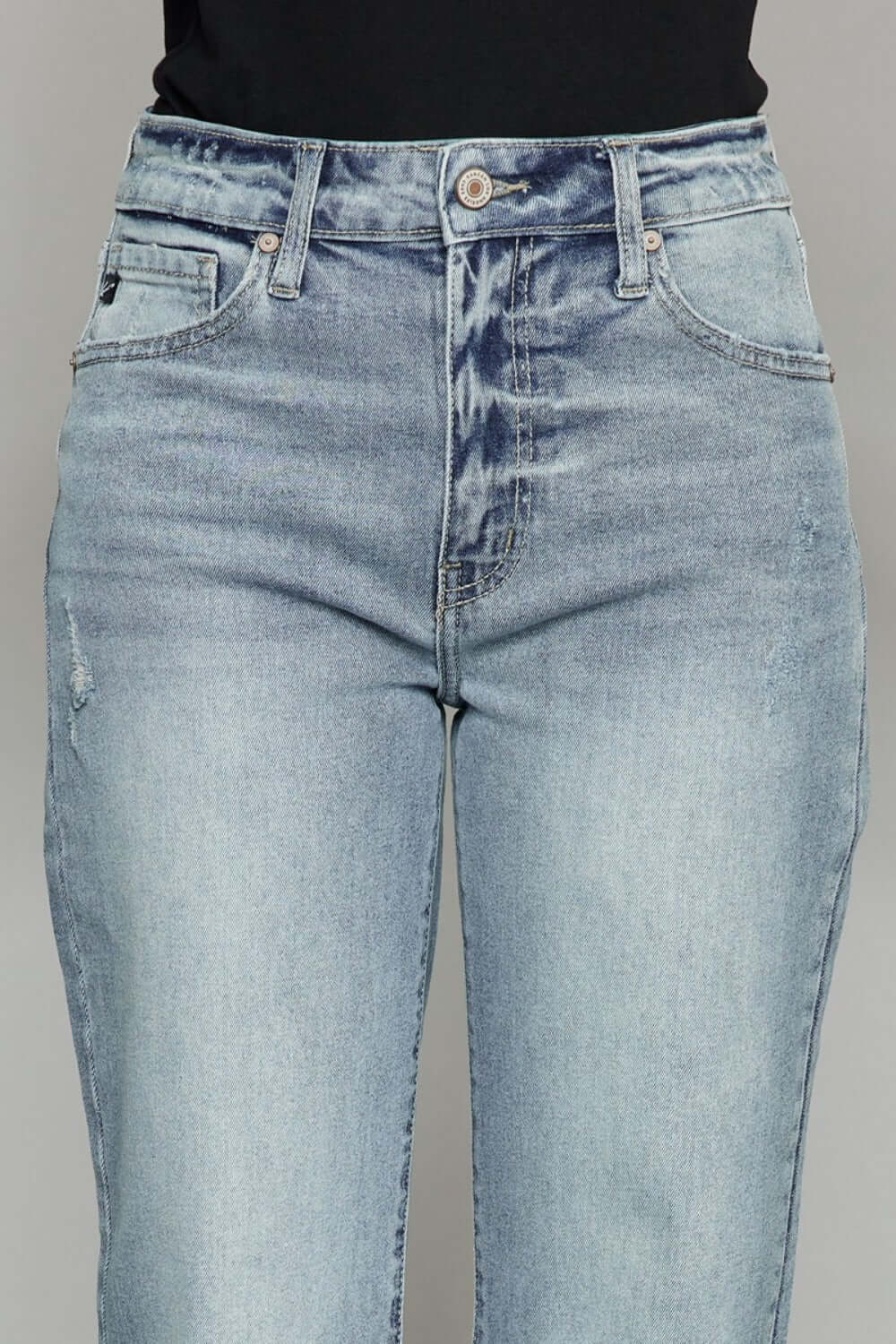 High Waist Raw Hem Cropped Wide Leg Jeans with Edgy Raw Hem Detailing