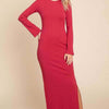 Round Neck Bodycon Bell Maxi Dress | Full Size - VERYBERRY