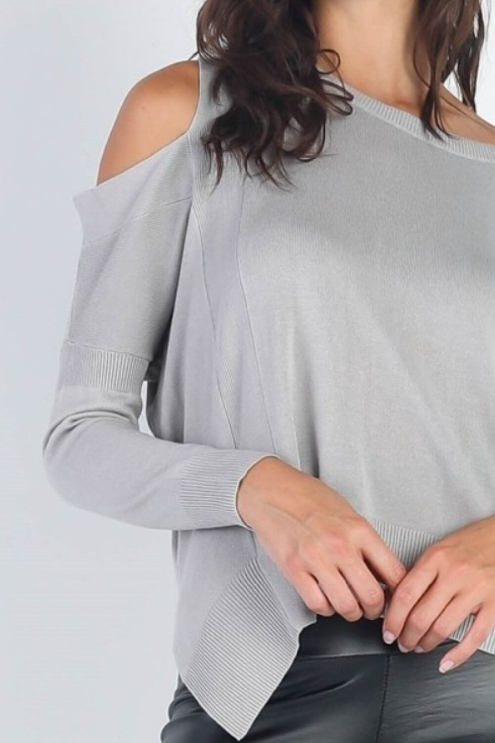 TASHA APPAREL Cold Shoulder Long Sleeve Knit Top at Bella Road