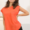 Round Neck Cap Sleeve T-Shirt - Orange