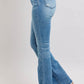 Judy Blue high waist slim bootcut jeans in vintage wash with side slit, showcasing a trendy and flattering fit.