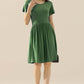 NINEXIS Full Size Round Neck Ruched Dress with Pockets at Bella Road