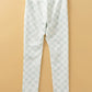 Bella Road checkered elastic waist leggings with white pattern on hanger