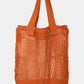 Pointelle Knit Crochet Tote Bag