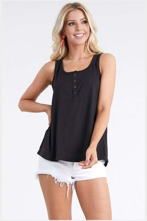 NINEXIS Square Neck Half Button Tank at Bella Road