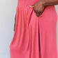 DOUBLJU Comfort Princess Full Size High Waist Scoop Hem Maxi Skirt in Hot Pink at Bella Road