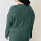 Ribbed Half Button Long Sleeve High-Low T-Shirt