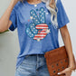 US Flag Peace Sign Hand Graphic Tee