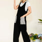 CELESTE Full Size Stripe Contrast Pocket Rib Jumpsuit at Bella Road