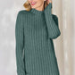 Ribbed Mock Neck Long Sleeve T-Shirt