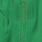 Green cutout V-neck three-quarter sleeve cover up with openwork design