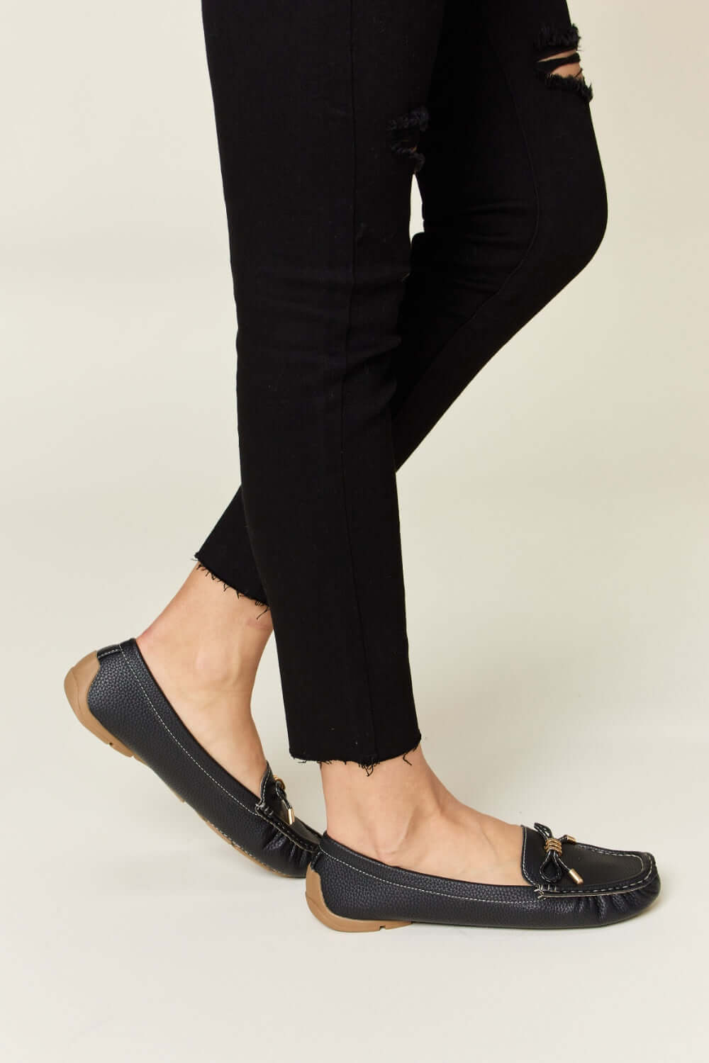 FOREVER LINK Slip On Bow Flats Loafers at Bella Road