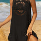 Cutout Round Neck Wide Strap Cover-Up