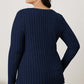 Basic Bae Ribbed V-Neck Long Sleeve T-Shirt