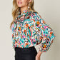 DOUBLE TAKE Full Size Printed Button Up Long Sleeve Shirt at Bella Road