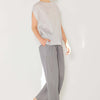 Pleated Elastic-Waist Straight Pants - Gray