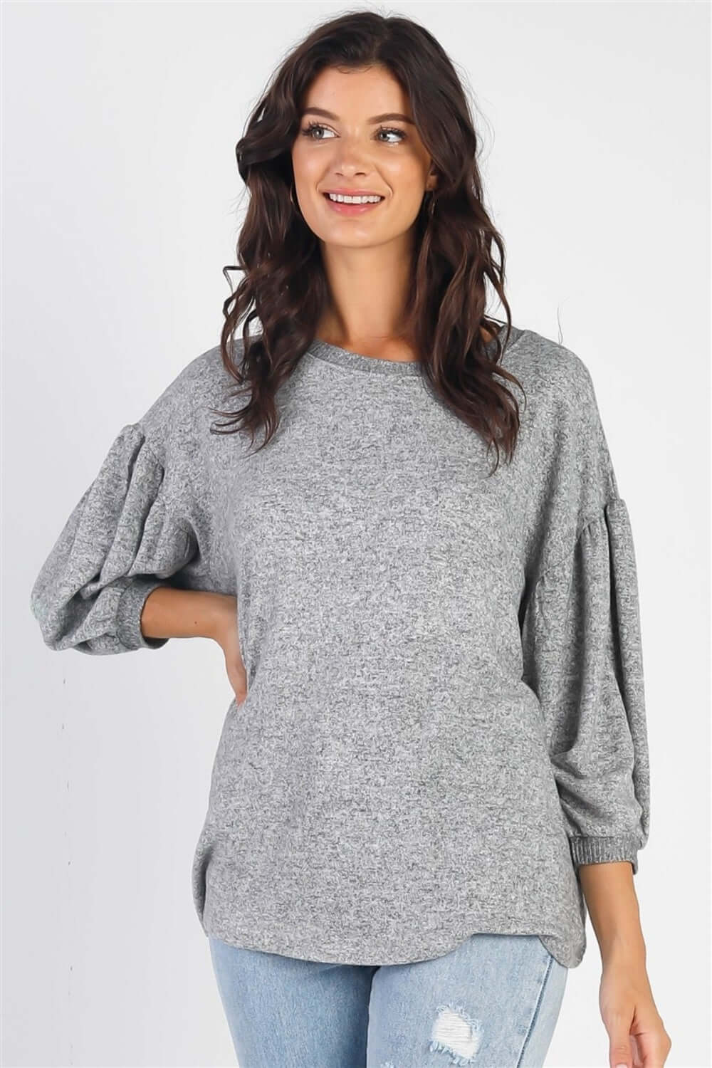 TASHA APPAREL Drop Shoulder Puff Sleeve Top at Bella Road