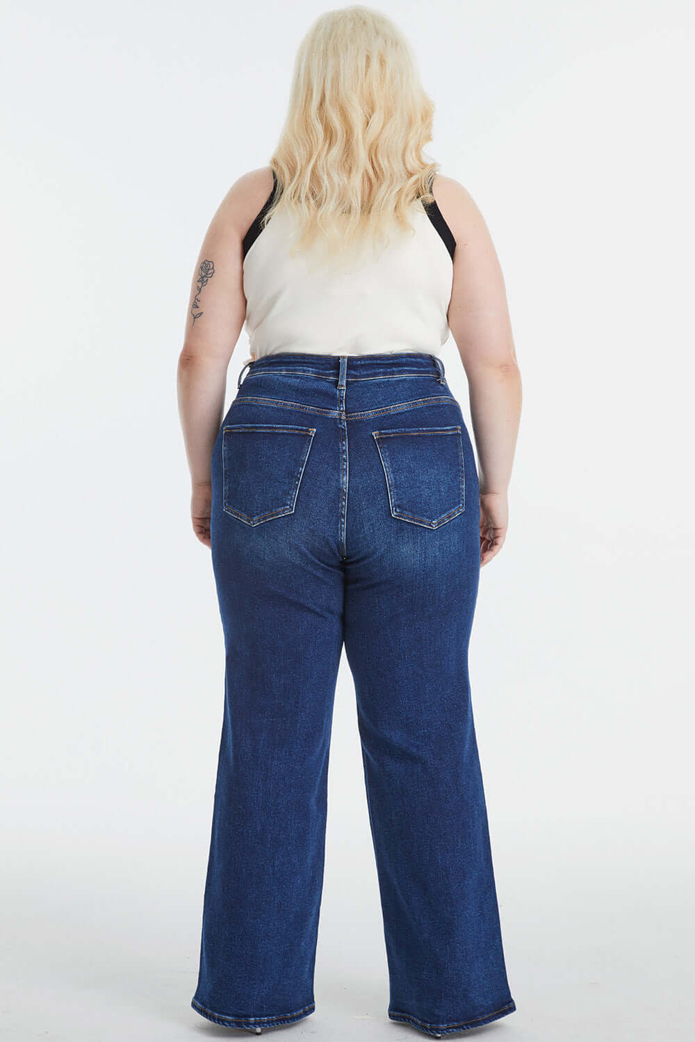 BAYEAS Full Size High Waist Cat's Whisker Wide Leg Jeans at Bella Road