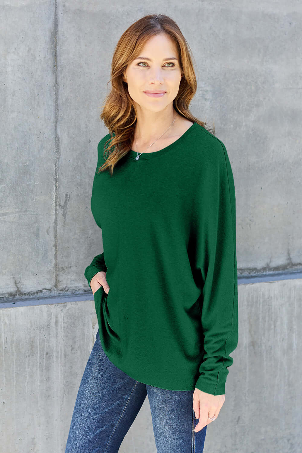 DOUBLE TAKE Full Size Round Neck Long Sleeve T-Shirt at Bella Road