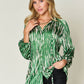 DOUBLE TAKE Full Size Printed Button Up Long Sleeve Shirt at Bella Road