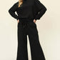 DOUBLE TAKE Full Size Texture Long Sleeve Top and Pants Set at Bella Road