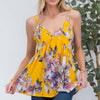 Floral V-Neck Cami | Full Size - Yellow